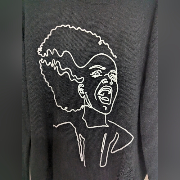 Universal studios Bride of Frankenstein distressed sweater - Picture 4 of 4